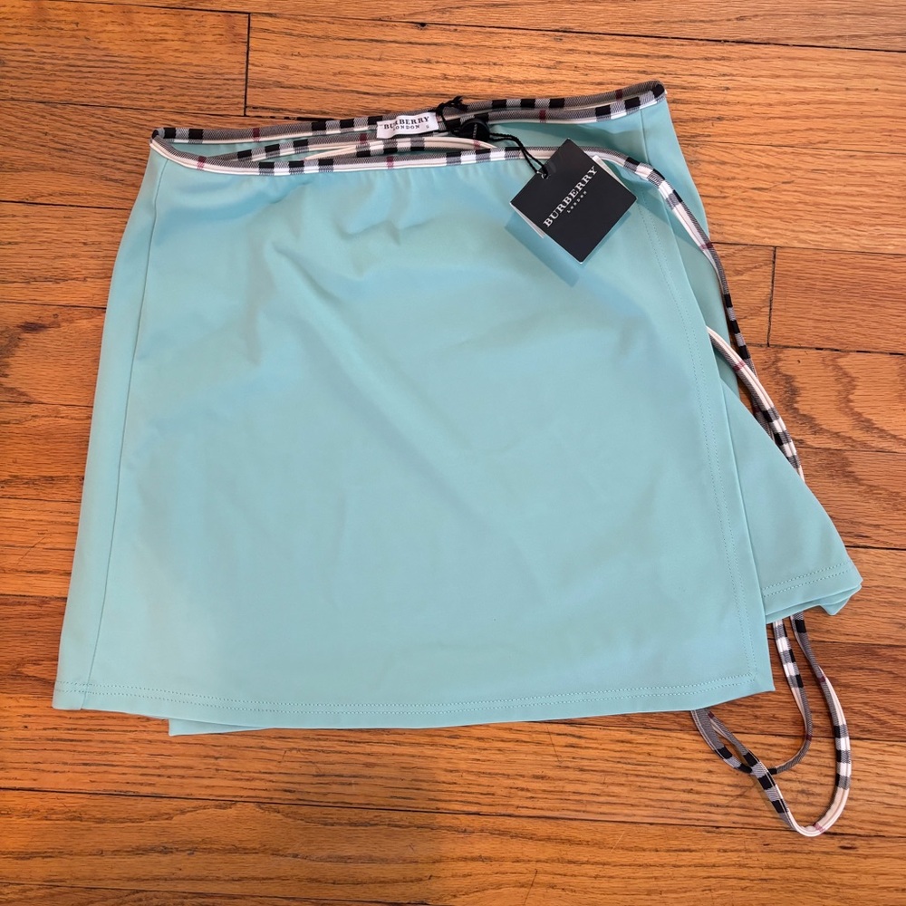 NWT Burberry London nova check swim sarong cover up skirt